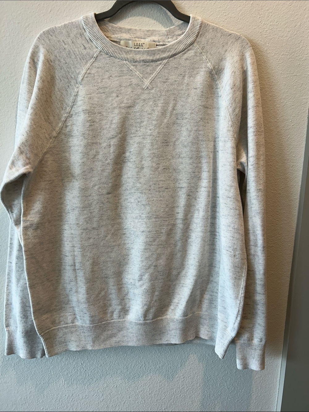 H&M Mens L.O.O.G Light Heather Gray Crewneck Sweatshirt